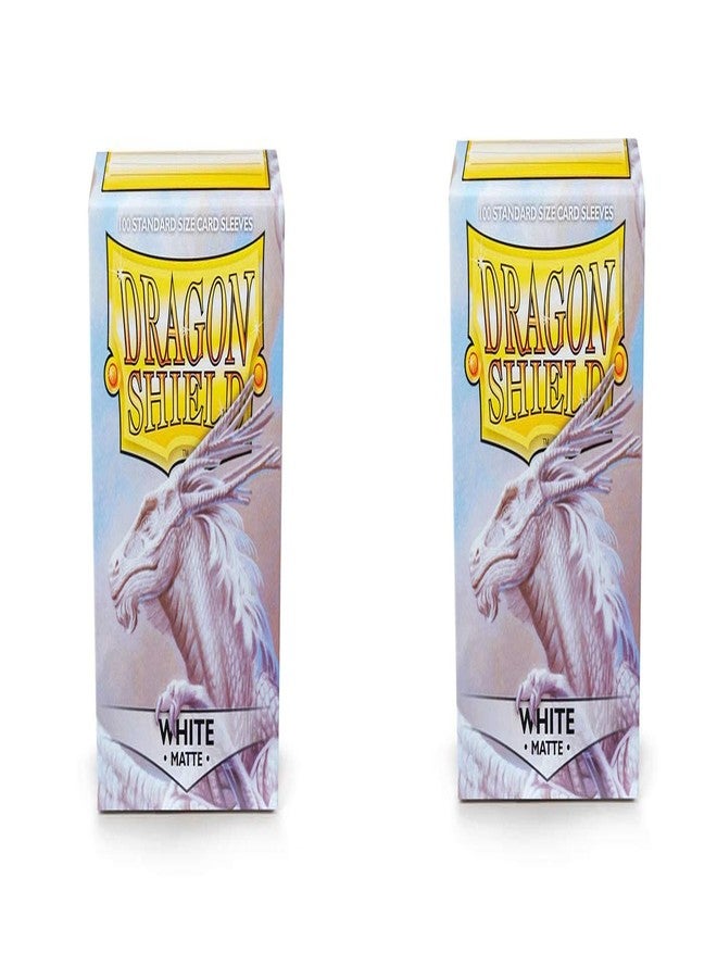 dragon shield 2 Packs Dragon Shield Matte White Standard Size 100 ct Card Sleeves Value Bundle! … - Image 2